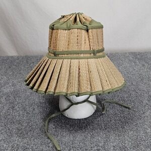 Lorna Murray Straw Sun Hat M Tan Pleated Foldable Coastal Resort Travel Beach